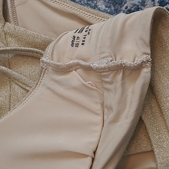 NWT Aerie Sparkly Gold Bikini - Picture 2 of 6